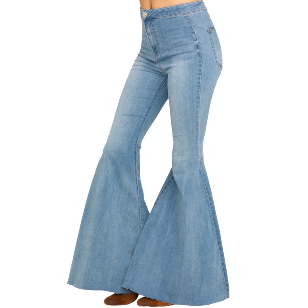 Free People High Rise Flare Jeans Size 24 Blue Light Wash